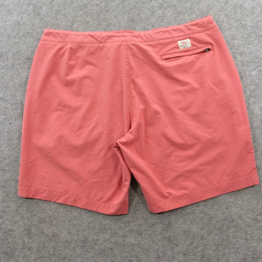 Faherty Shorts Mens 40 Pink All Day Hybrid Swim Trunks Drawstring Flat Front 7